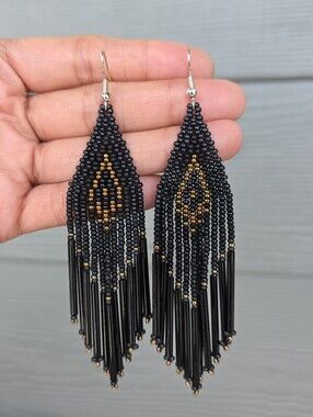 Ambia Boho Fringe Earrings Beaded Handmade Southwestern Jewelry